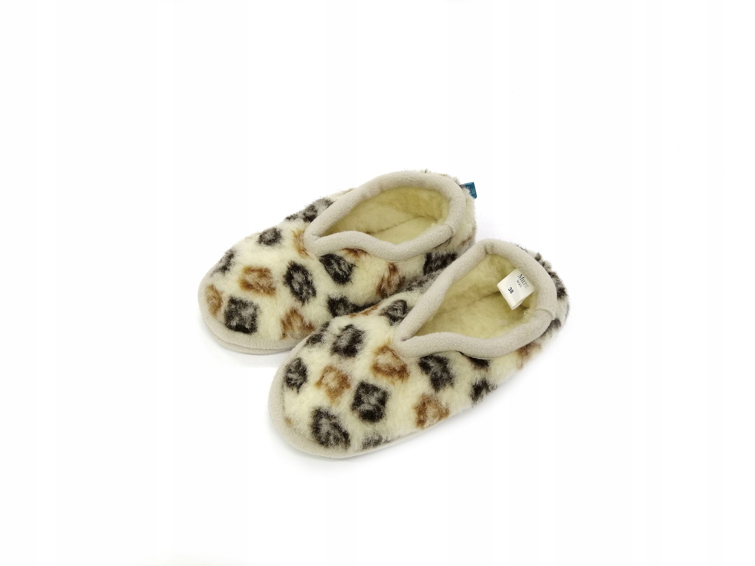 Pantofle ciapy wełniane MERYNOS R 37 Kapcie Listki EAN (GTIN) 5908305403555