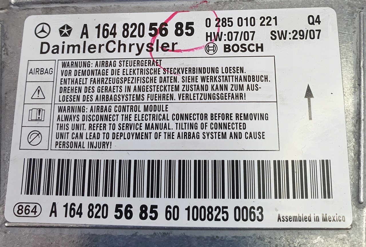 SENSOR AIR BAG AIRBAG MERCEDES R W251 A1648205685 Numer katalogowy części A1648205685