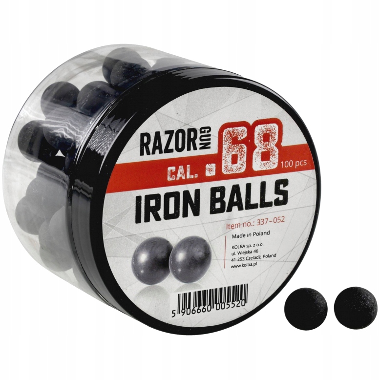 RazorGun Kule gumowo-metalowe Iron Balls .68 100 szt do Hds 68
