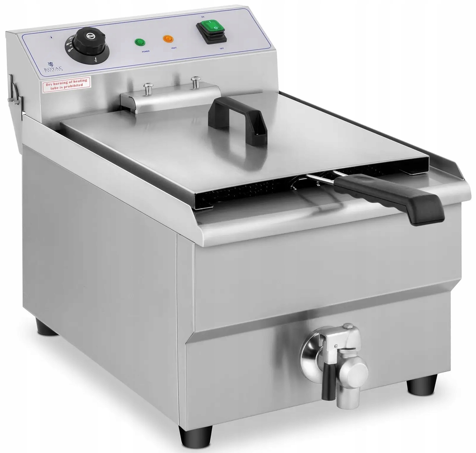 Elektrická fritéza 16 l, vypouštěcí kohout Royal Catering Rcef 16EB
