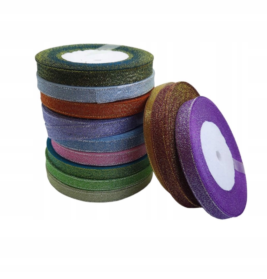 Wstążki brokatowe do pakowania prezentów 12 rolek
