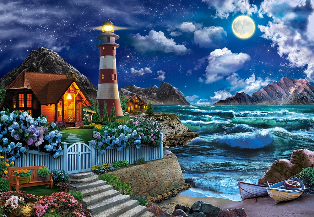 

Puzzle 1000 Widok Latarnia Morze Noc 9+ Castor