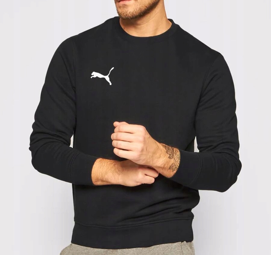 3363 Bluza Męska Puma Klasyczna Bawełna Sportowa Bawełniana Czarna Xs