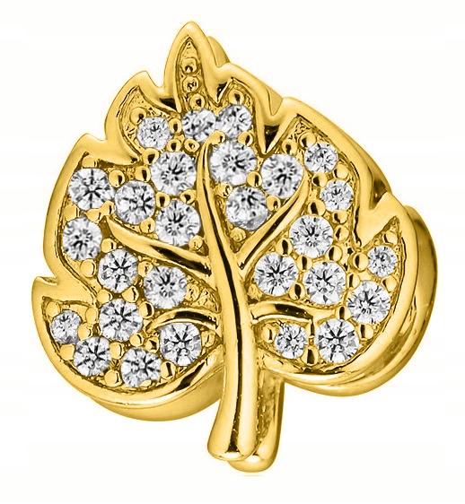 Přívěsek Lístek zirkony zlatý stříbro 925