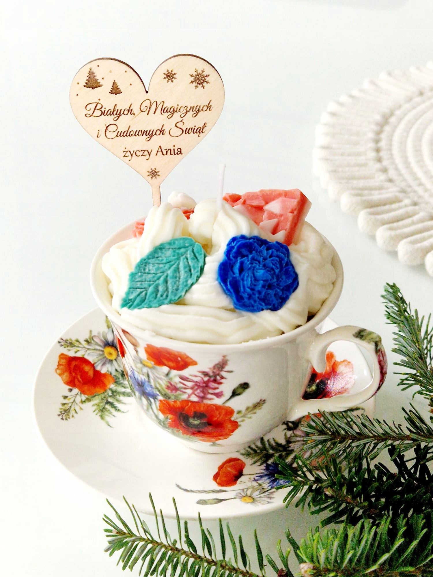 Sójová svíčka s gravírováním v šálku Maki dárek Svatá Mikuláše narozeniny