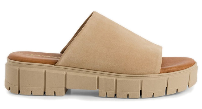 Tamaris hnědé dámské nazouváky na platformě, kožené, velikost 36