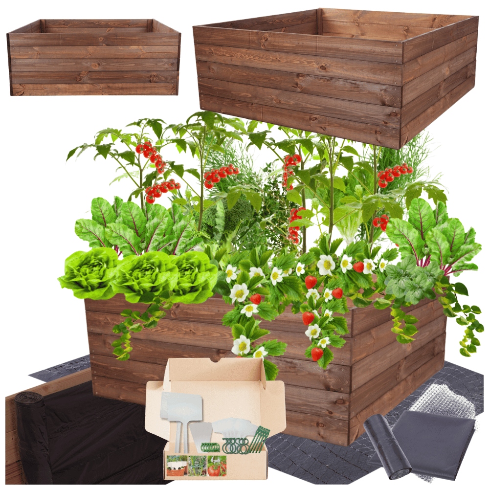 Zeleninový Záhon záhon vyvýšená truhla pařeniště květináč impregnace 45x100x100