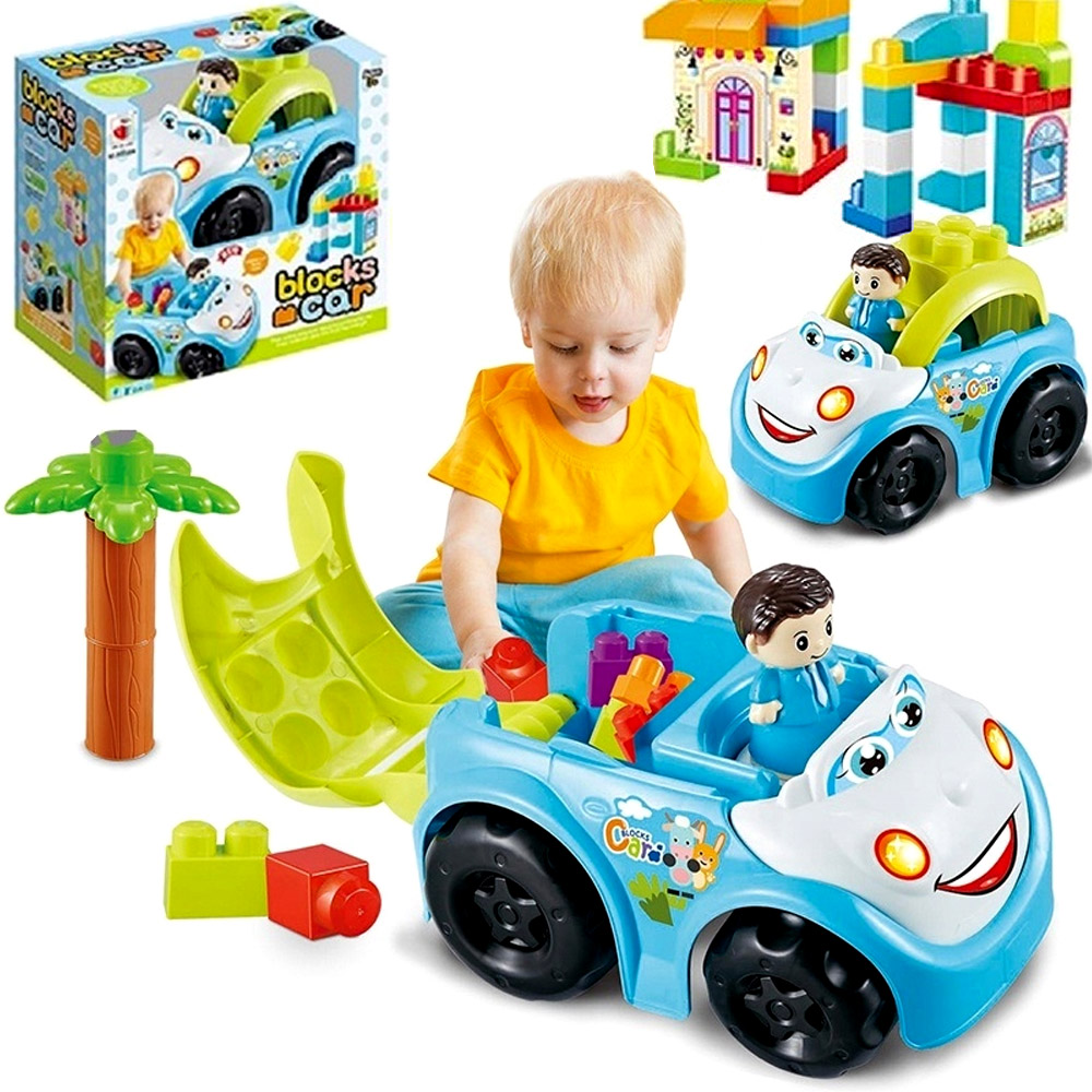 

Zestaw auto Autko z klockami Duże klocki 40x elem.