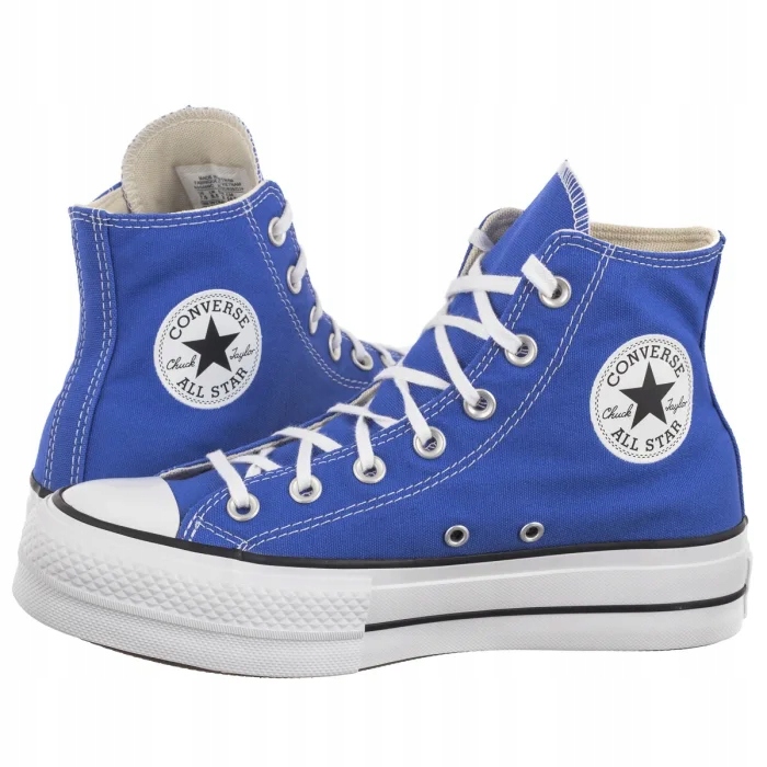 Boty Tenisky nad kotník na platformě Converse Lift Hi Blue Modré