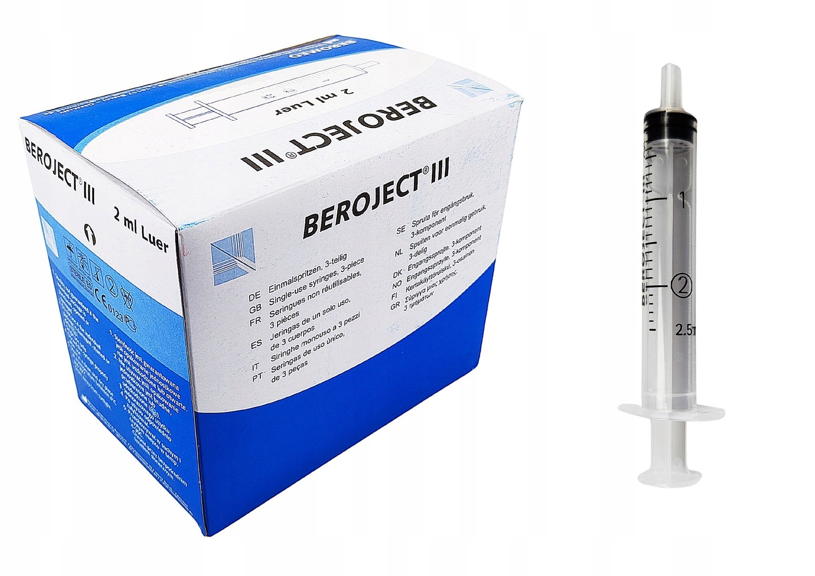 

Strzykawka iniekcyjna 3cz Beroject Luer a'100 2ml