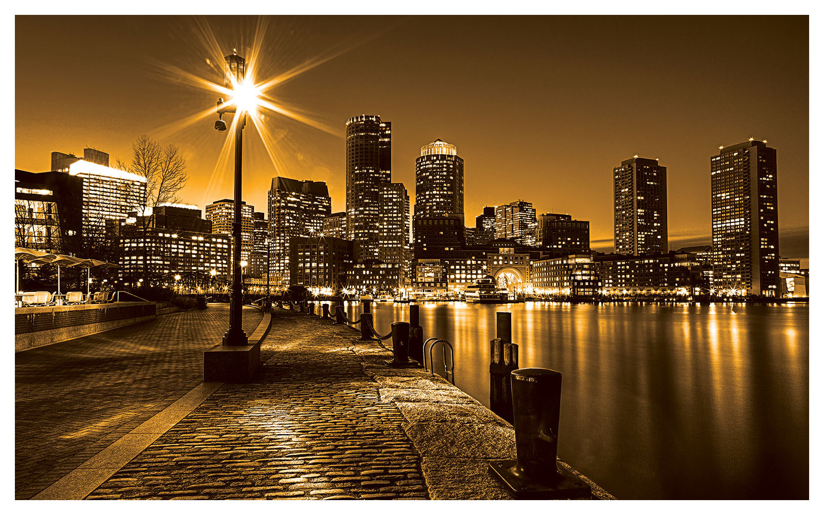 Fototapeta Noční Boston, městská krajina a světla města 250x175 lepidlo