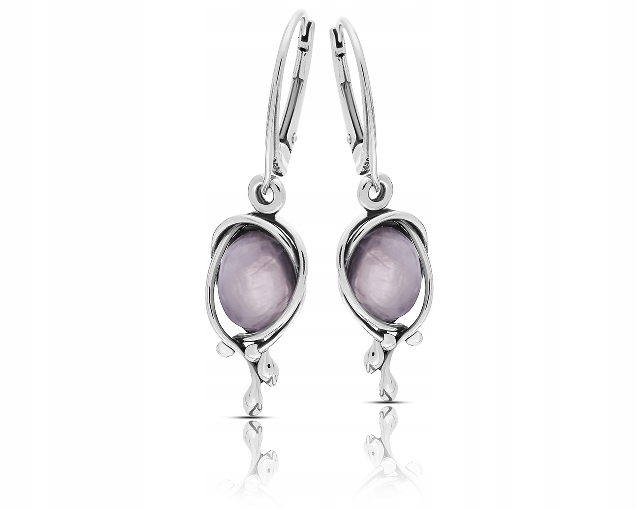 Dámské dlouhé Stříbrné Náušnice ryzost 925 přírodním růžením