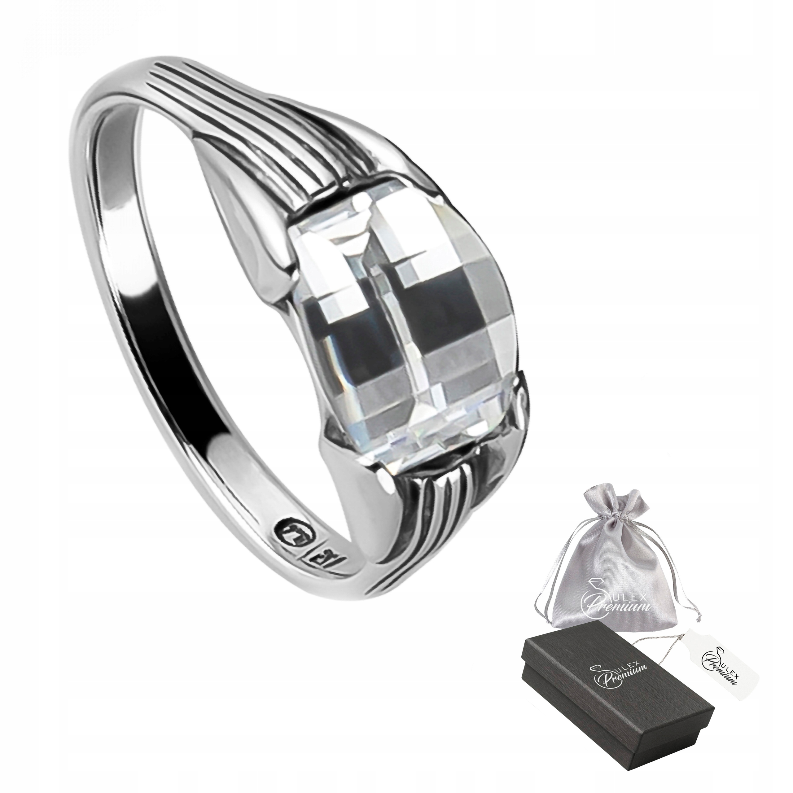 Elegantní Stříbro Prstýnek ryzost 925 s fazetovanými kubickými zirkony pro ni vel. 22