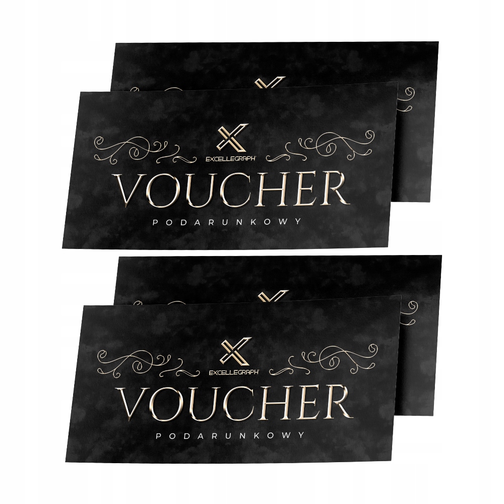 

Voucher podarunkowy upominkowy złocony 3D 20 sztuk