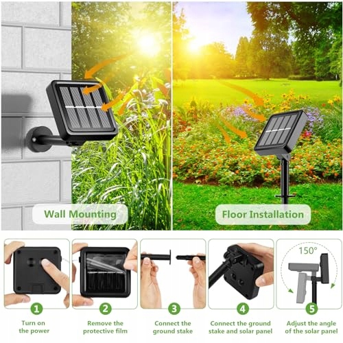 SOLAR GIRLANDA ŚWIETLNA ŁANĆUCH SOLARNY 3X16 160LED — miniatura 5