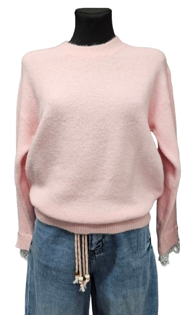 Měkký Svetr Zakončený Elegantní Krajkou Mooci Paris – Nová Kolekce