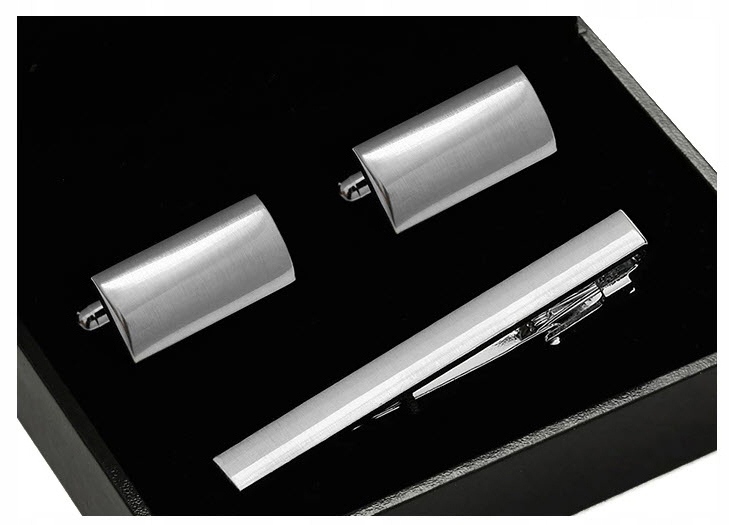 KOMPLET Spinka do Krawata i Mankietów PUDEŁKO ks40