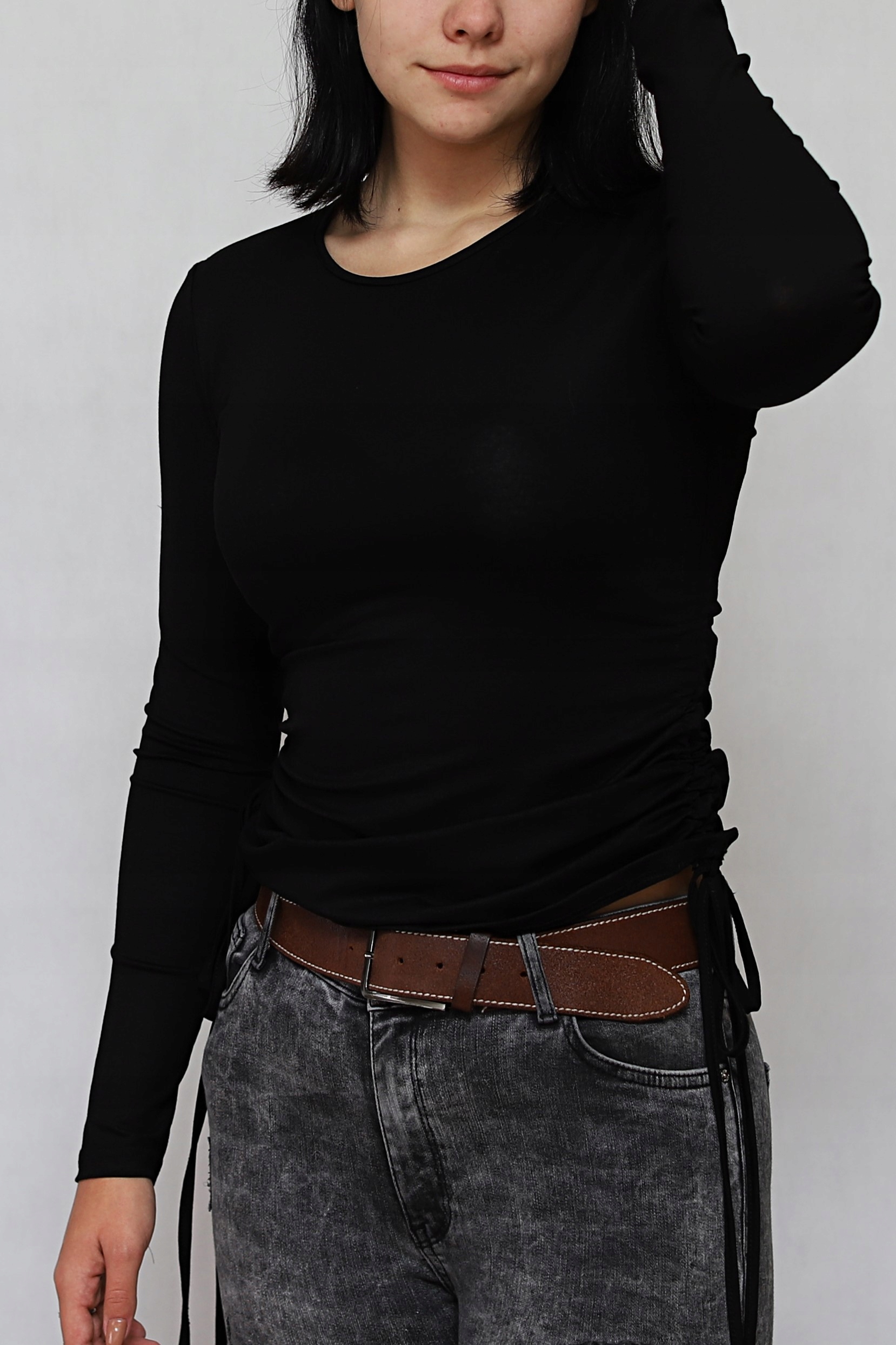 BLUZKA DAMSKA MARSZCZENIA ŚCIĄGANA PO BOKACH TROKI Marka inna