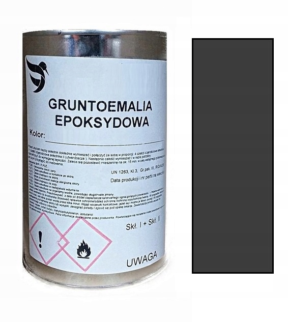 Farba Epoksydowa Okrętowa 1L Ral 9005 utwardzacz