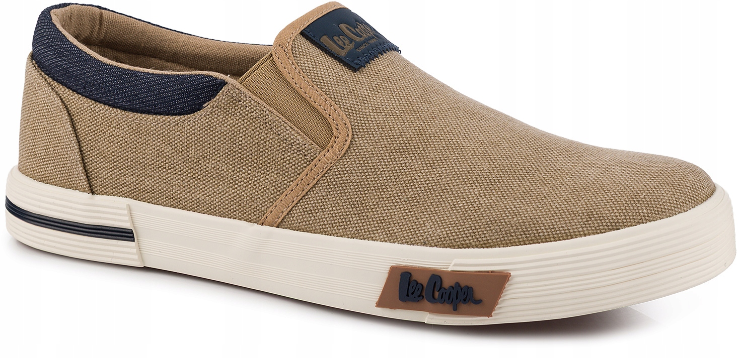 Męskie trampki buty wsuwane Lee Cooper slip on brązowe r. 44