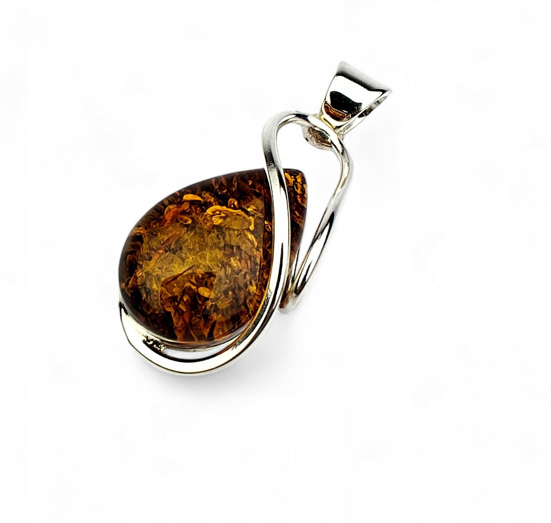 Koňakový Přívěsek Baltský Jantar Stříbro Slza
