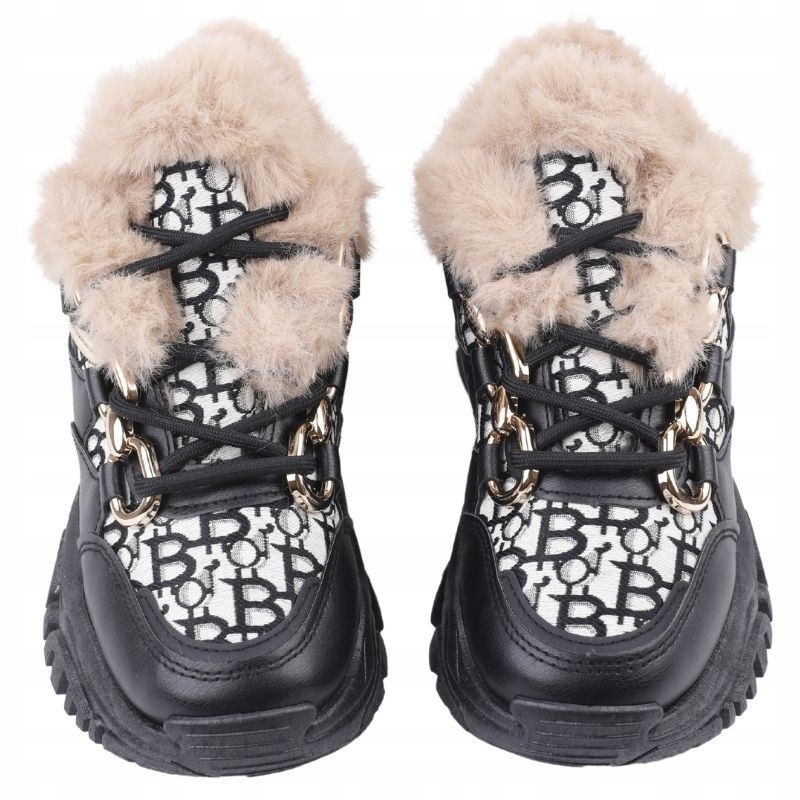 ŚNIEGOWCE DAMSKIE BUTY ZIMOWE SPORTOWE MOCNO OCIEPLANE PLATFORMA CZARNE Marka inna