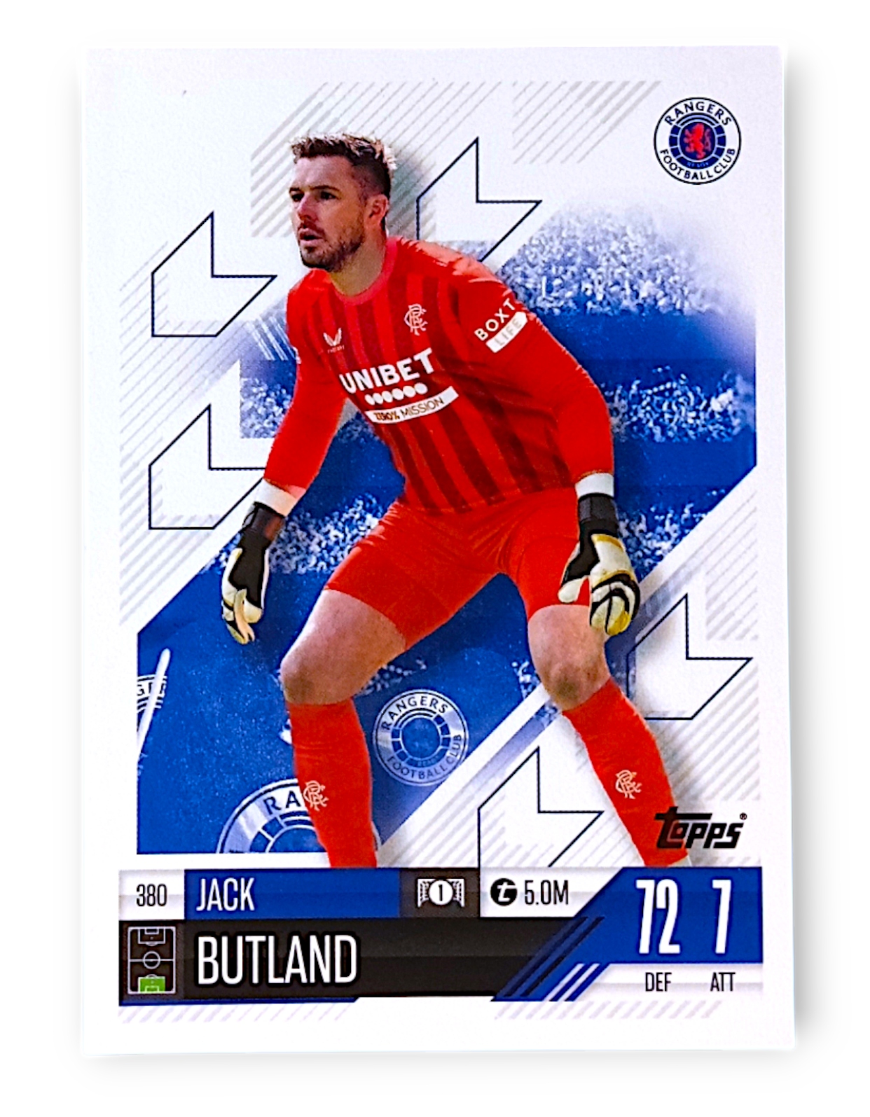 Topps Match Attax 2024-2025 Base Card 380 Jack Butland Rangers