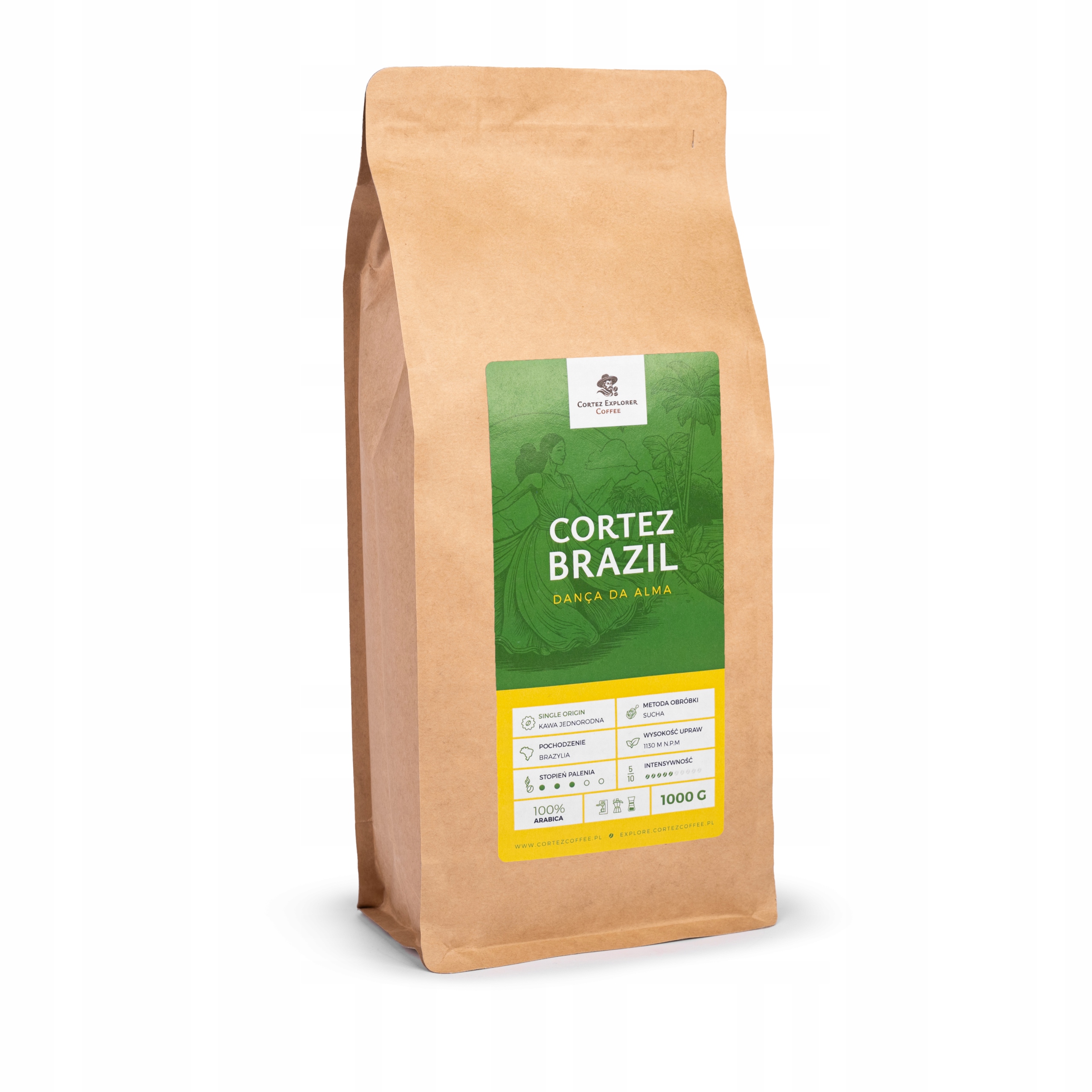 Levně Káva zrnková Cortez Brazil Dança Da Alma Speciality 100 % Arabica 1 kg