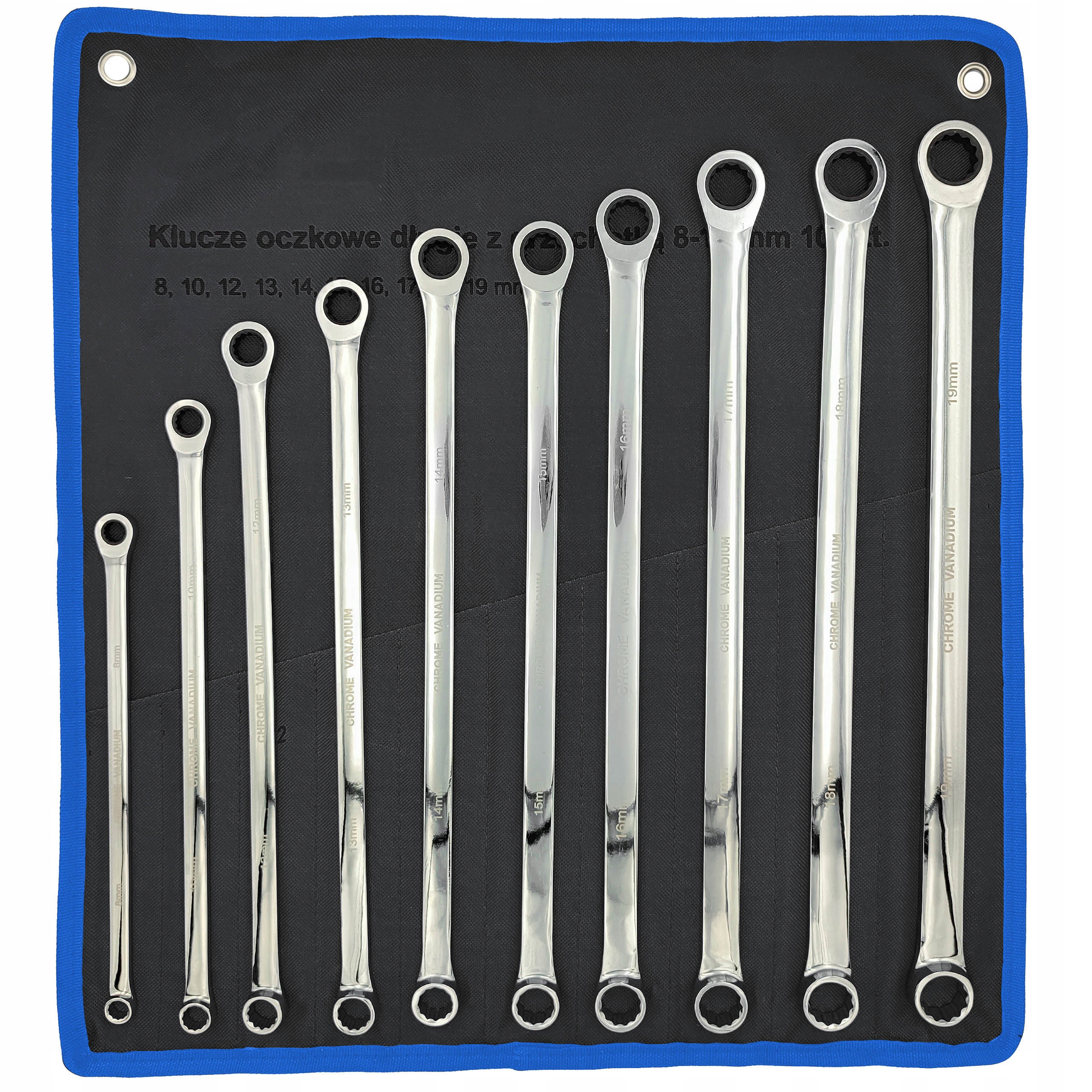 Jednoduché Dlhé Očkové Kľúče S Hrkálkou 8 – 19 mm 10 ks Pre Napínače