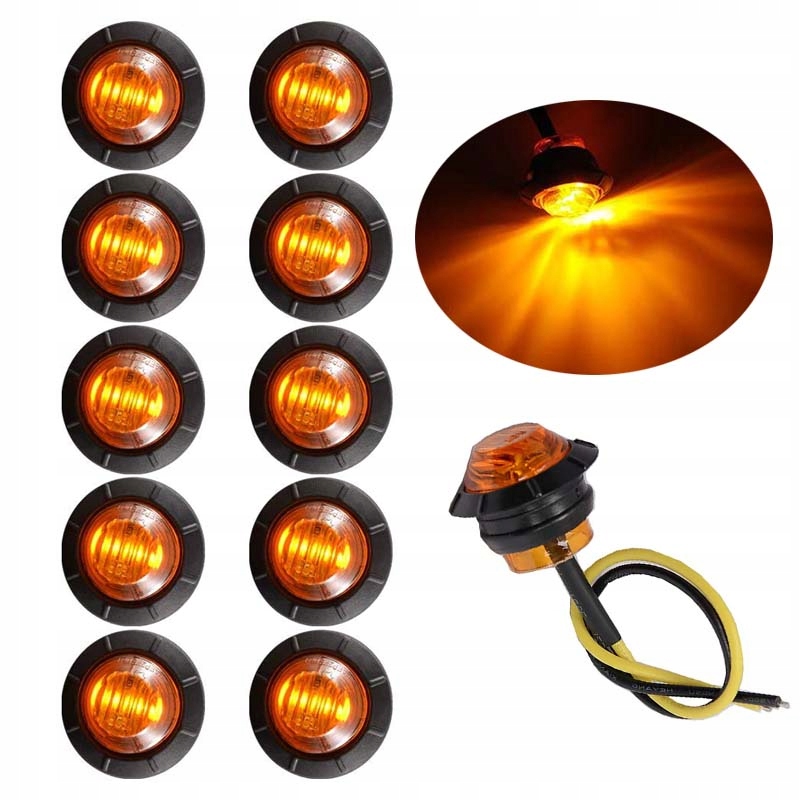 

10x Lampy obrysówki diodowe 3LED 12V/24V