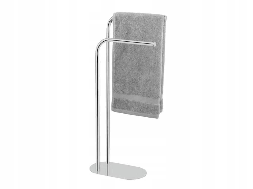 Kovový stojan na ručníky Levante, výška 79 cm, stříbrný