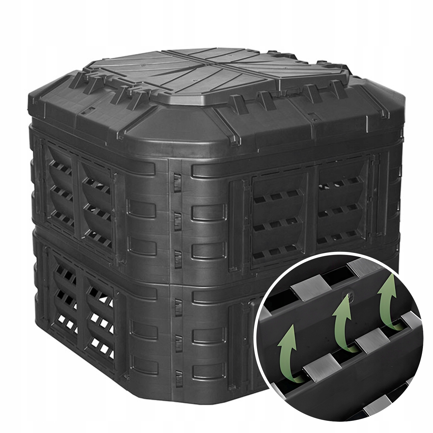 Kompostér 1-komorový Patrol 600 l černý