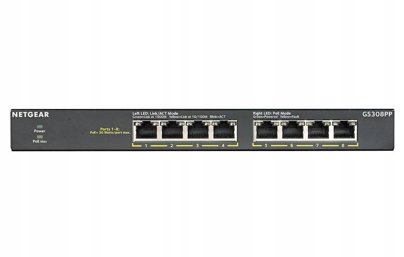 Сетевой хаб 8-port. Netgear gs724ts-100eus. 24x10/100base-tx+ 2x1g sfp. Poe-коммутатор 24-канальный, гигабитный, 2xrj45+2xsfp uplink. Poe 60w.
