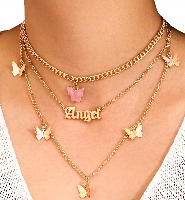 

Delikatny Naszyjnik Choker motyl motylek Angel