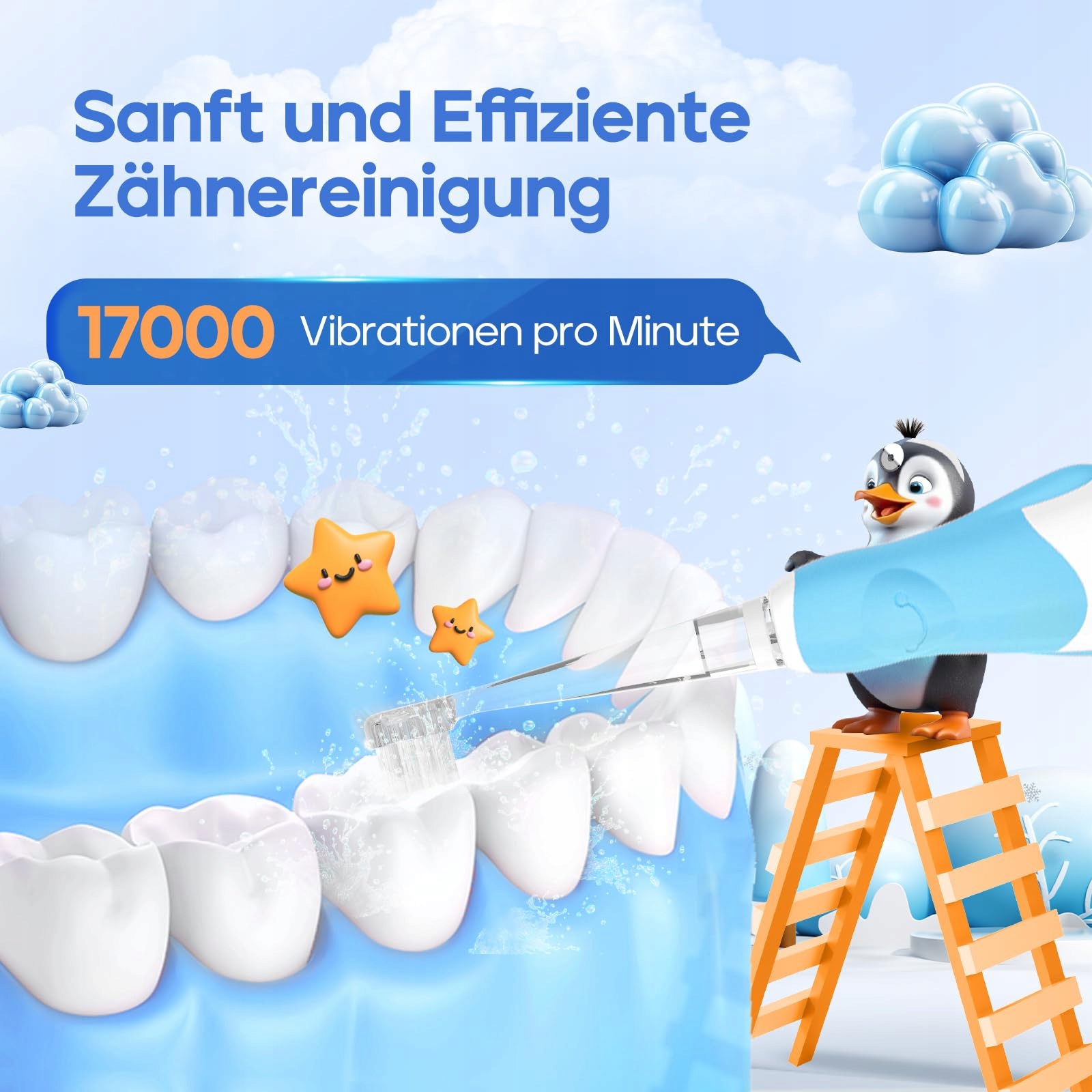 SEAGO Szczoteczka Elektryczna Dla Dzieci LED IPX7 Timer 2 Minuty — miniatura 3