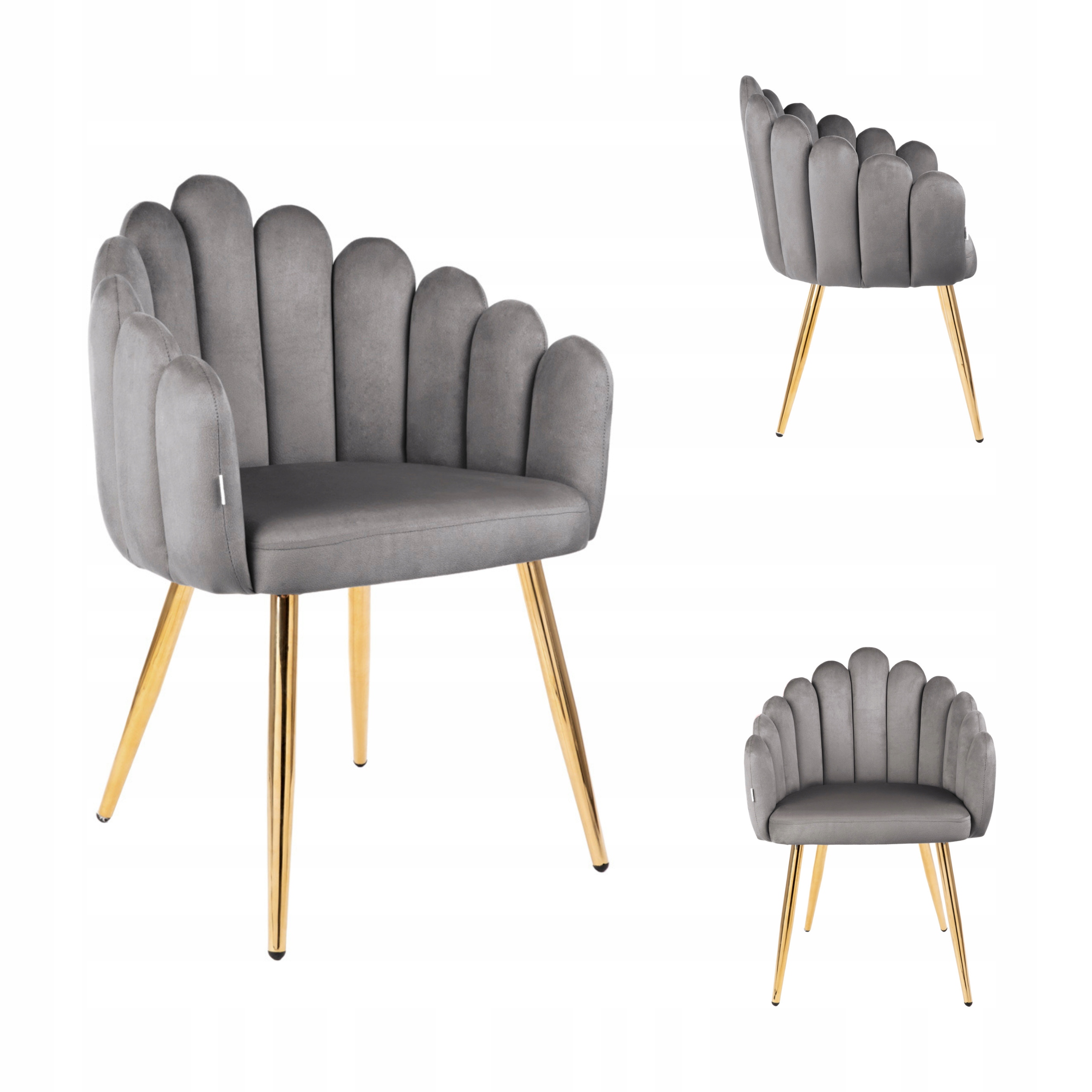 Tradičná čalúnená stolička Lana, velúrovo šedá, do obývacej izby Homla