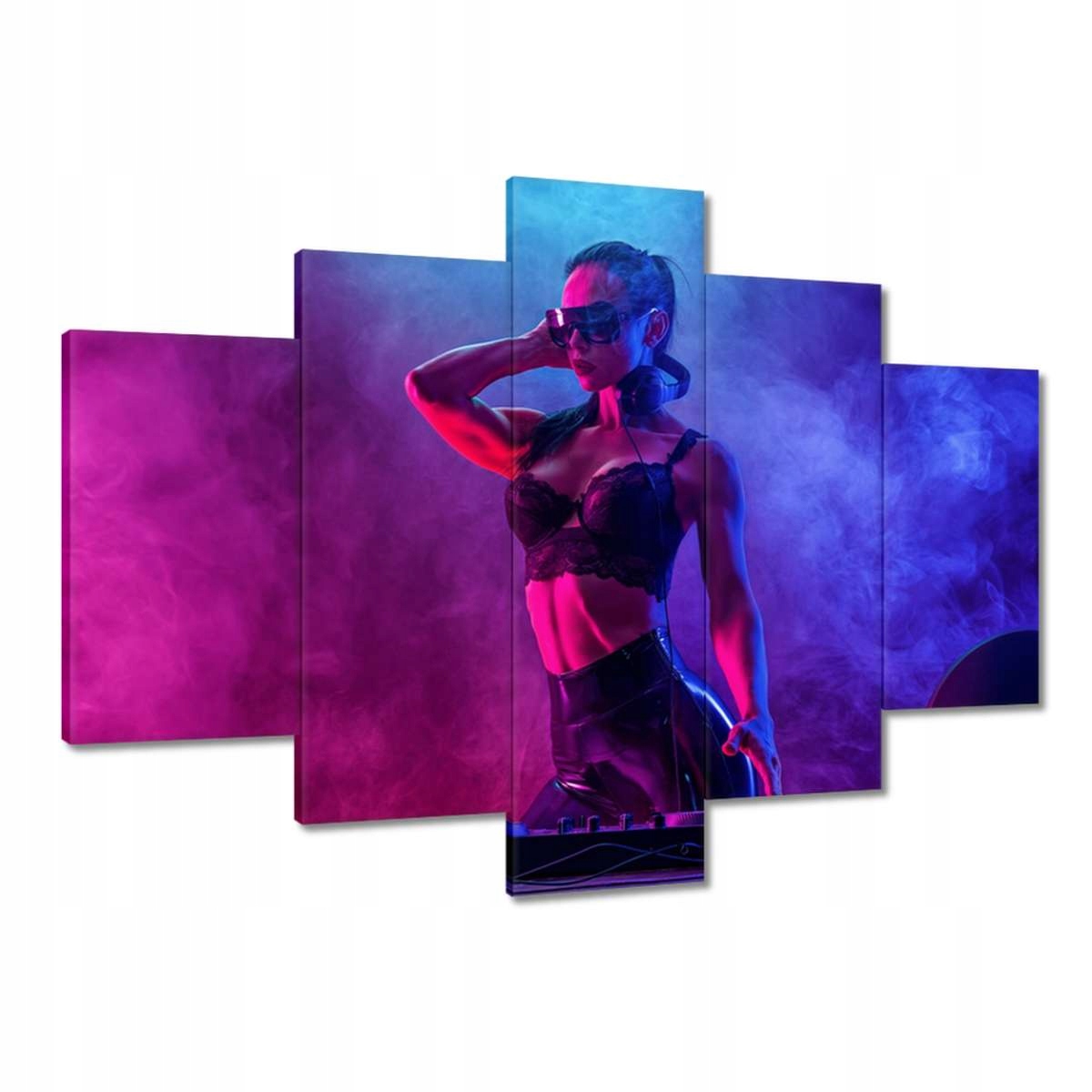 Obrazy 150x105 DJka Žena Dj Dým Pár
