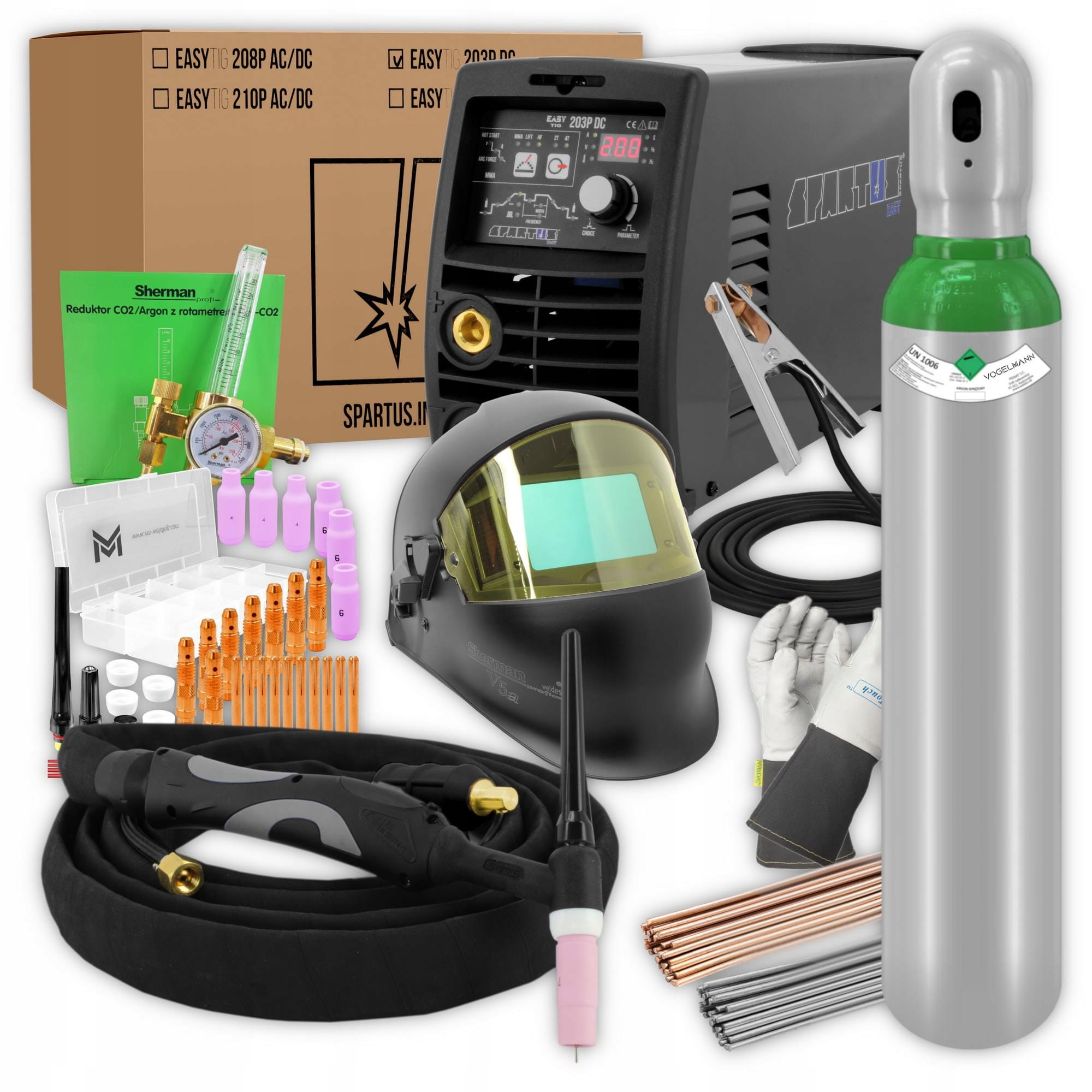Spartus Invertorová svářečka Tig 203P DC Puls 200A Hf