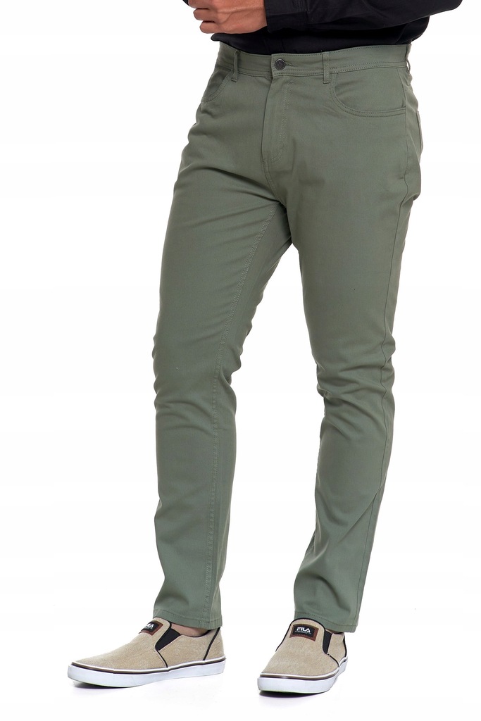 Spodnie Męskie Chinosy Gładkie Z Kieszeniami Moraj 33