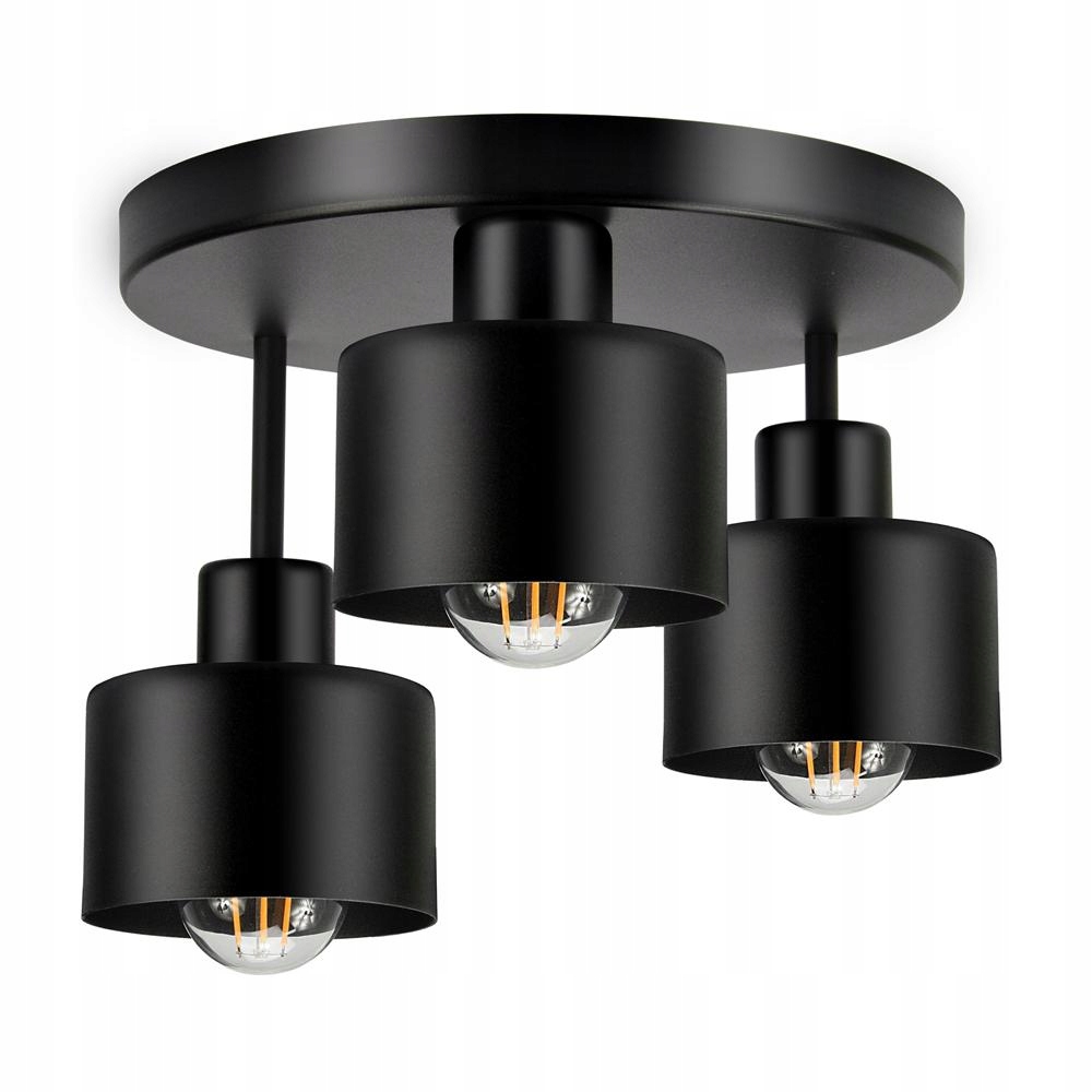 Ramos 3P E27, závěsná lampa, max. 3x60W, černá