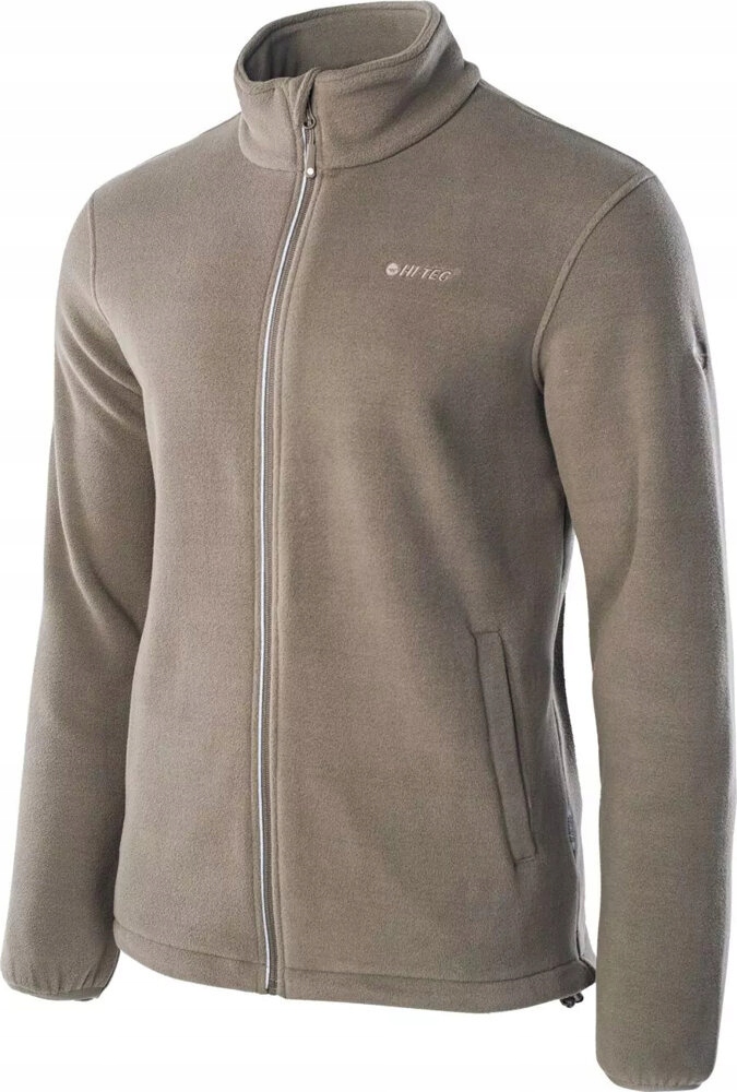 Pánská Fleecová Mikina Mikina Fleecová Teplá 280 g/m2 Hi-tec Nader Khaki Velikost XXL