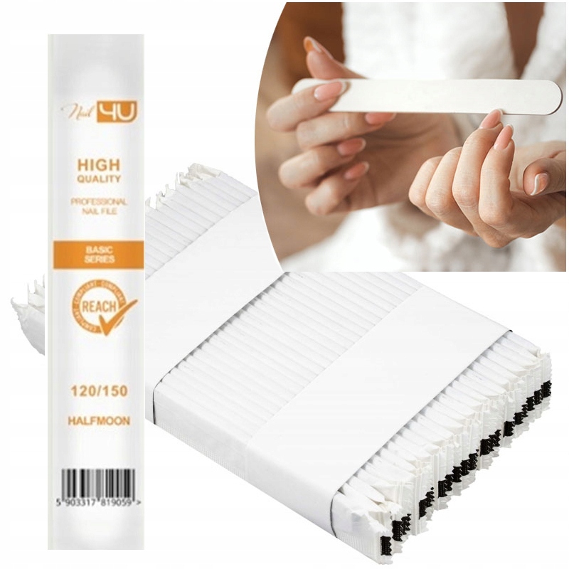 100x Pilnik do paznokci NAIL4U Basic Łódka 120/150