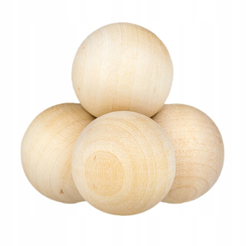 

duże drewniane naturalne kulki 4 szt. Montessori