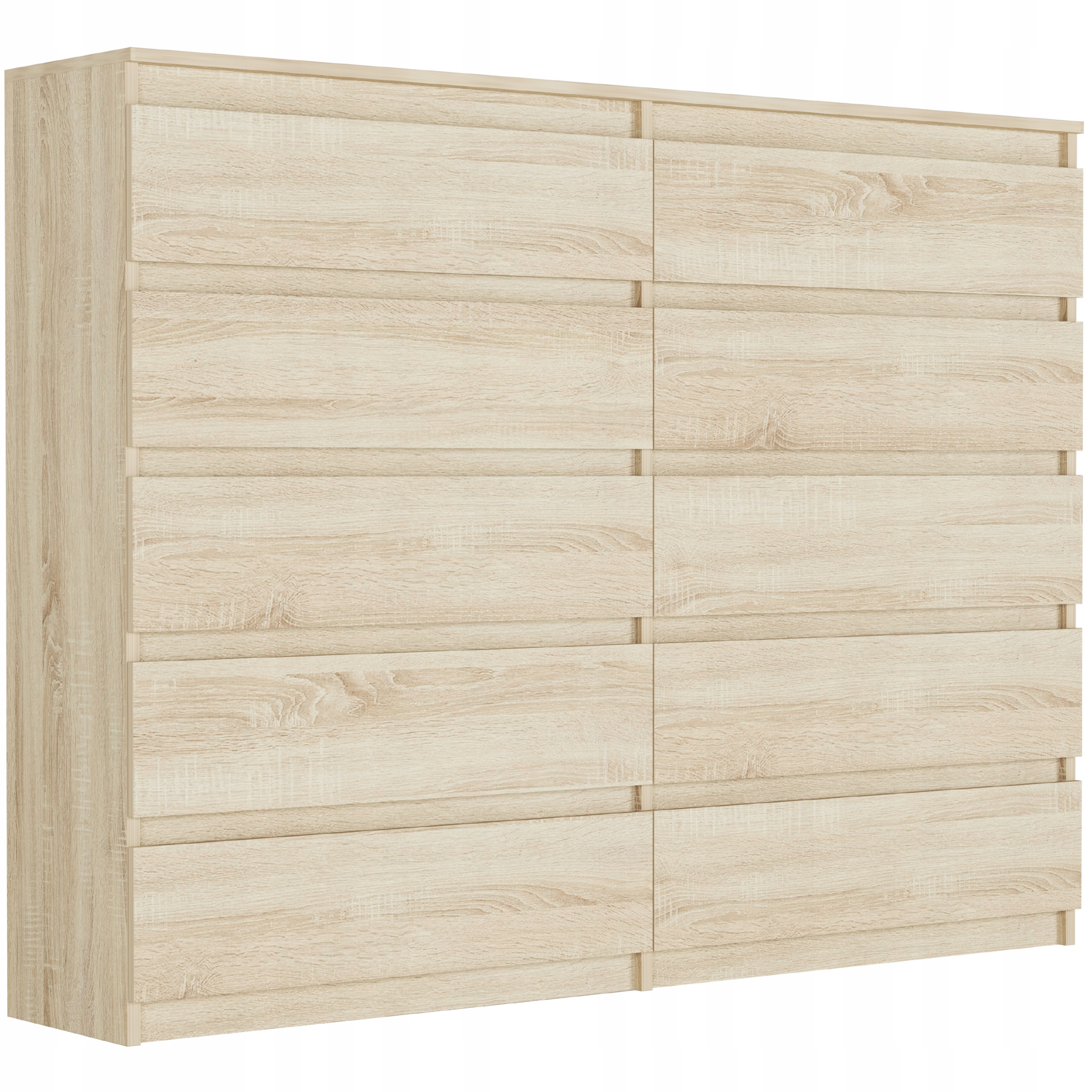 Moderní Komoda 160CM Skříňka 10 Zásuvek Sonoma