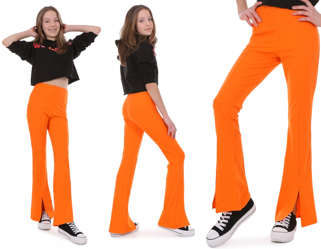 

Legginsy Flare z rozcięciem 152 Pomarańczowy