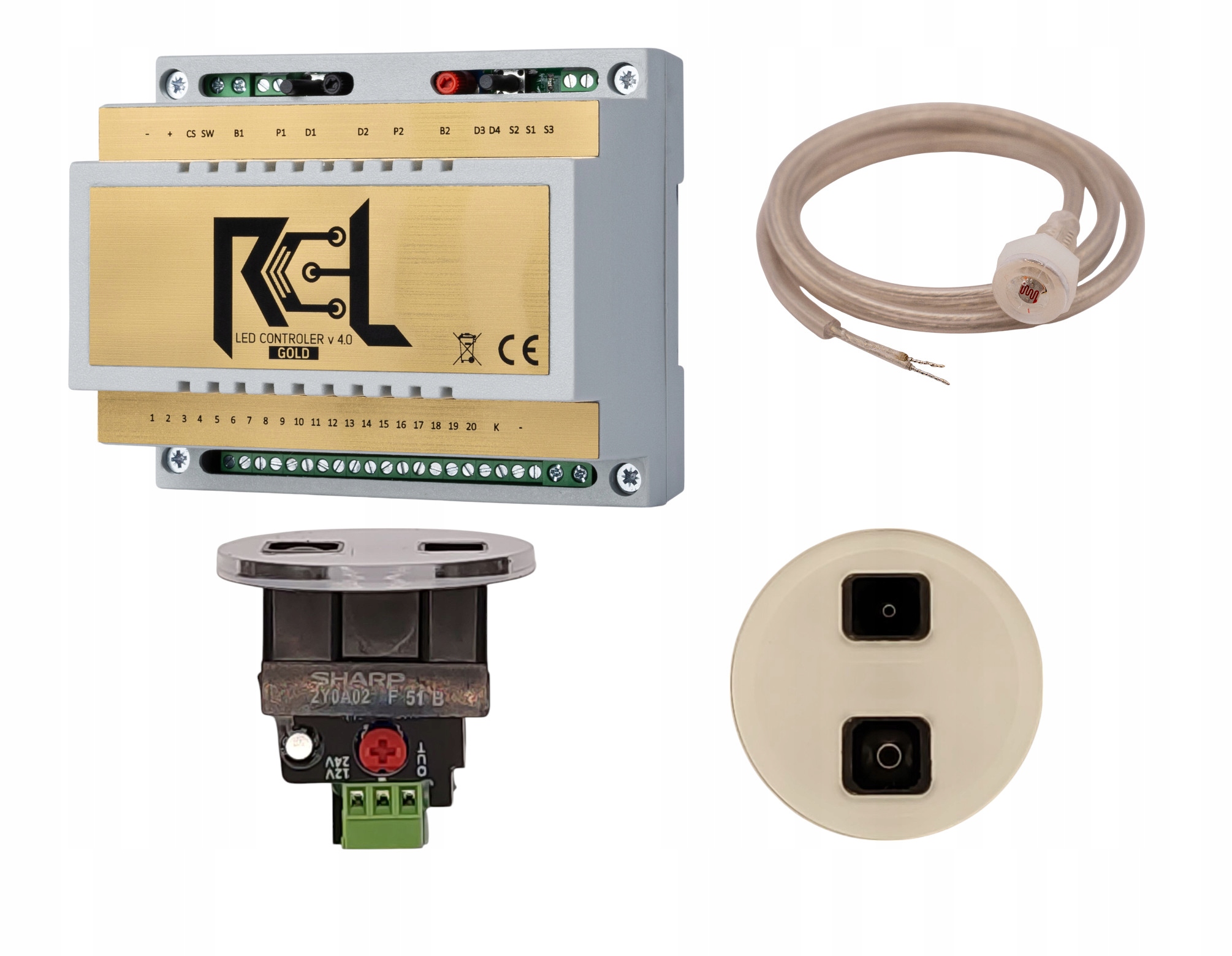 Sada schodiskového ovládača Rcl-led Gold, laserový senzor GP_1_SMALL