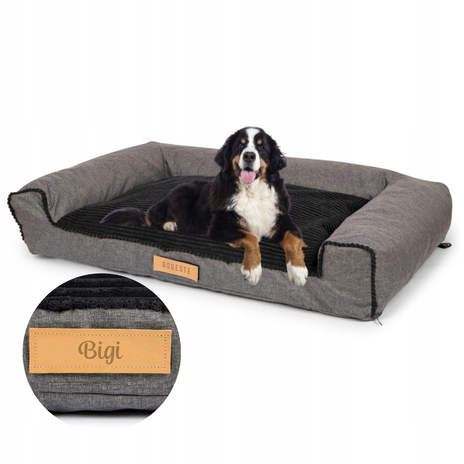 Pelíšek pro psa Potah Pohovka XXL Štruks s gravírováním Bonus jméno 118x78