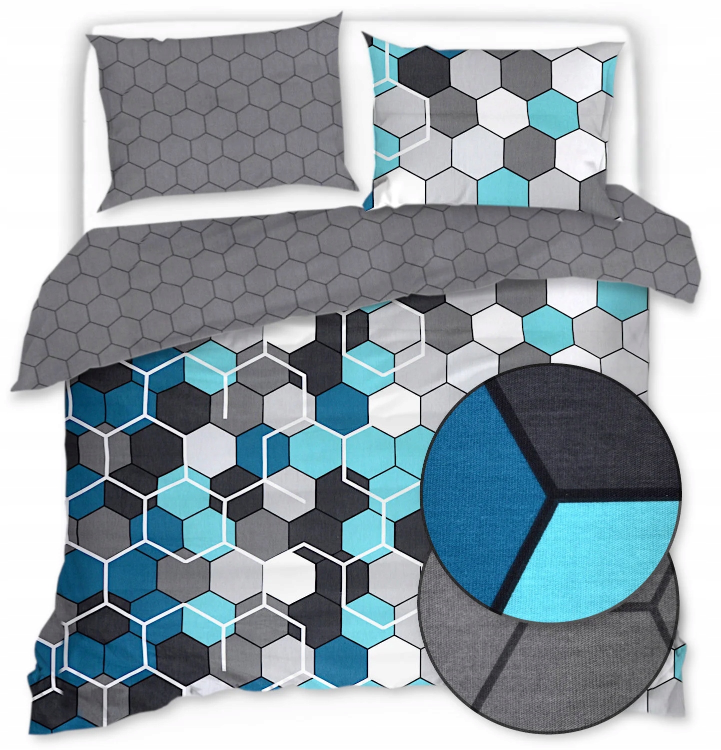 Pościel Bawełna Satynowa 160x200 Heksagon 21278 160x200