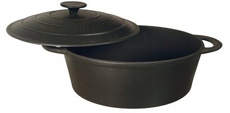 Brytfanna 2,4L ŻELIWNA Głęboka CIĘŻKA GARNEK 2253 Średnica 22 cm