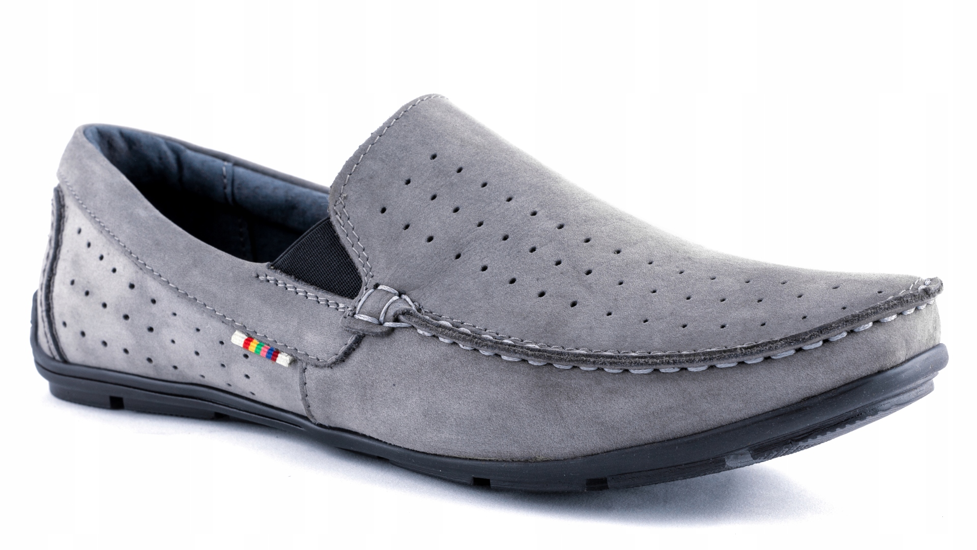 

Mokasyny męskie Polskie buty skórzane szare 42